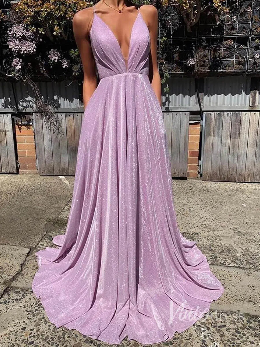 Prom Dress 2025 Sparkling Pink Prom Dresses with Pockets Formal Dress FD1295-unique prom dresses-Pink-Custom Size-Viniodress