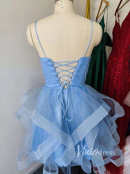Sparkling Red Homecoming Dresses with Straps SD1153-Homecoming Dresses 2025 -Viniodress-Rose Red-Custom Size-