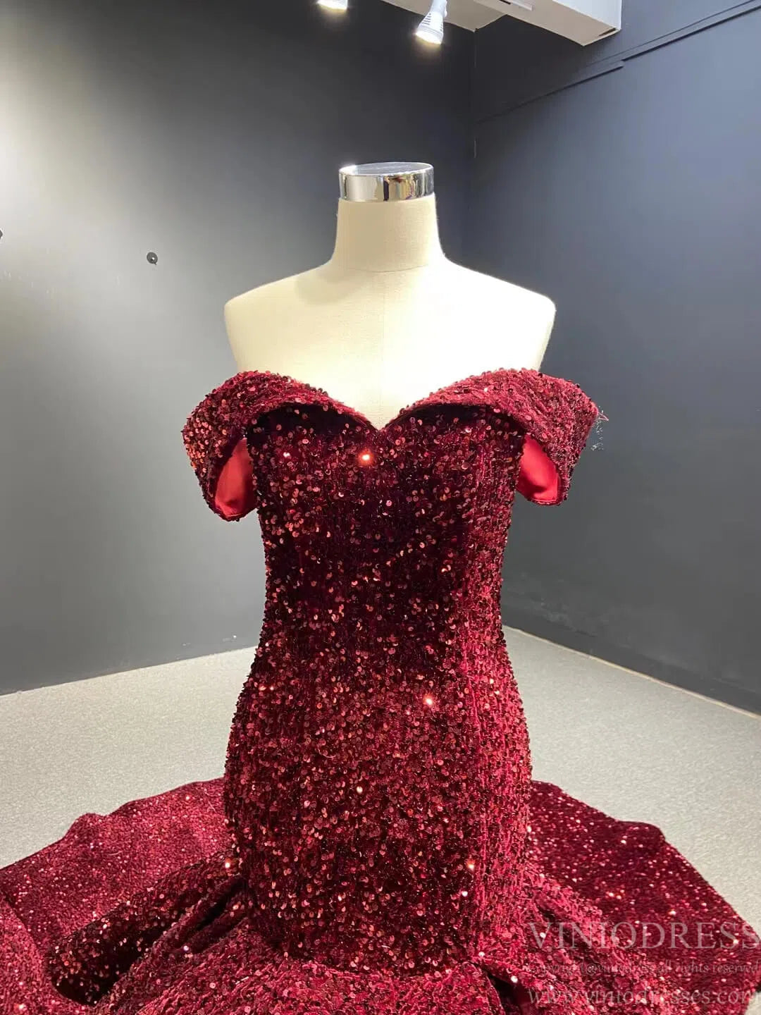 Sparkling Sequin Mermaid Prom Dresses Emerald Green Trumpet Dress 66886-prom dresses 2025 -Viniodress-Emerald Green-Custom Size-