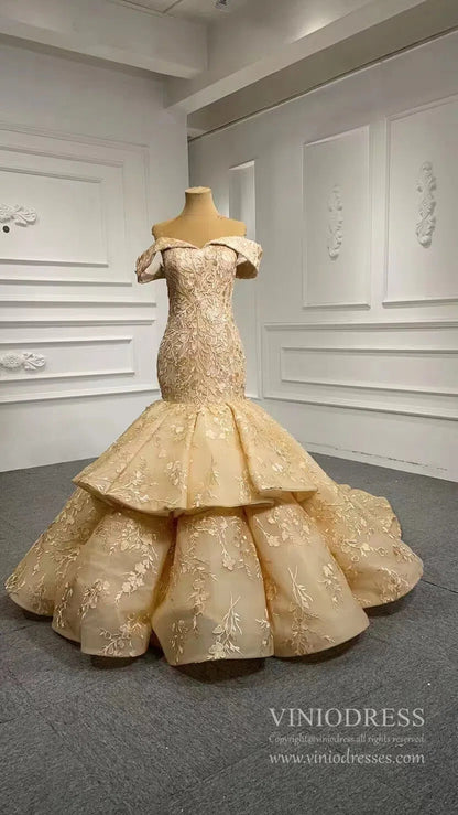 Sparkling Sequin Mermaid Prom Dresses Emerald Green Trumpet Dress 66886-prom dresses 2025 -Viniodress-Gold-Custom Size-