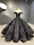 Sparkly Black Sequin Ball Gown Sweet 16 Dresses 66567 viniodress