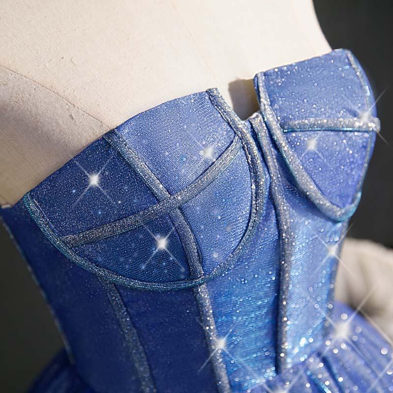 Sparkly Blue Homecoming Dresses Strapless Corset Back SD1342-Homecoming Dresses 2025 -VINIODRESS-US2-Blue-