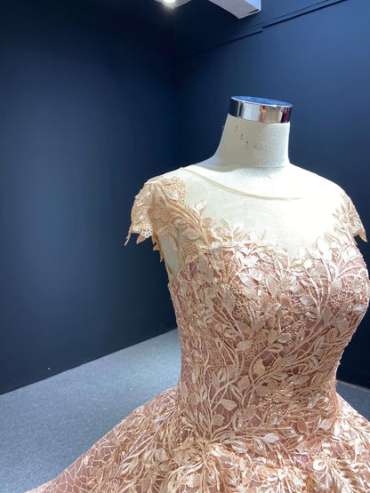 Sparkly Blush Pink Lace Sweet 16 Dress Quinceanera Dress 66601 Cap Sleeves-Quinceanera Dresses 2025 -Viniodress-Blush Pink-Custom Size-