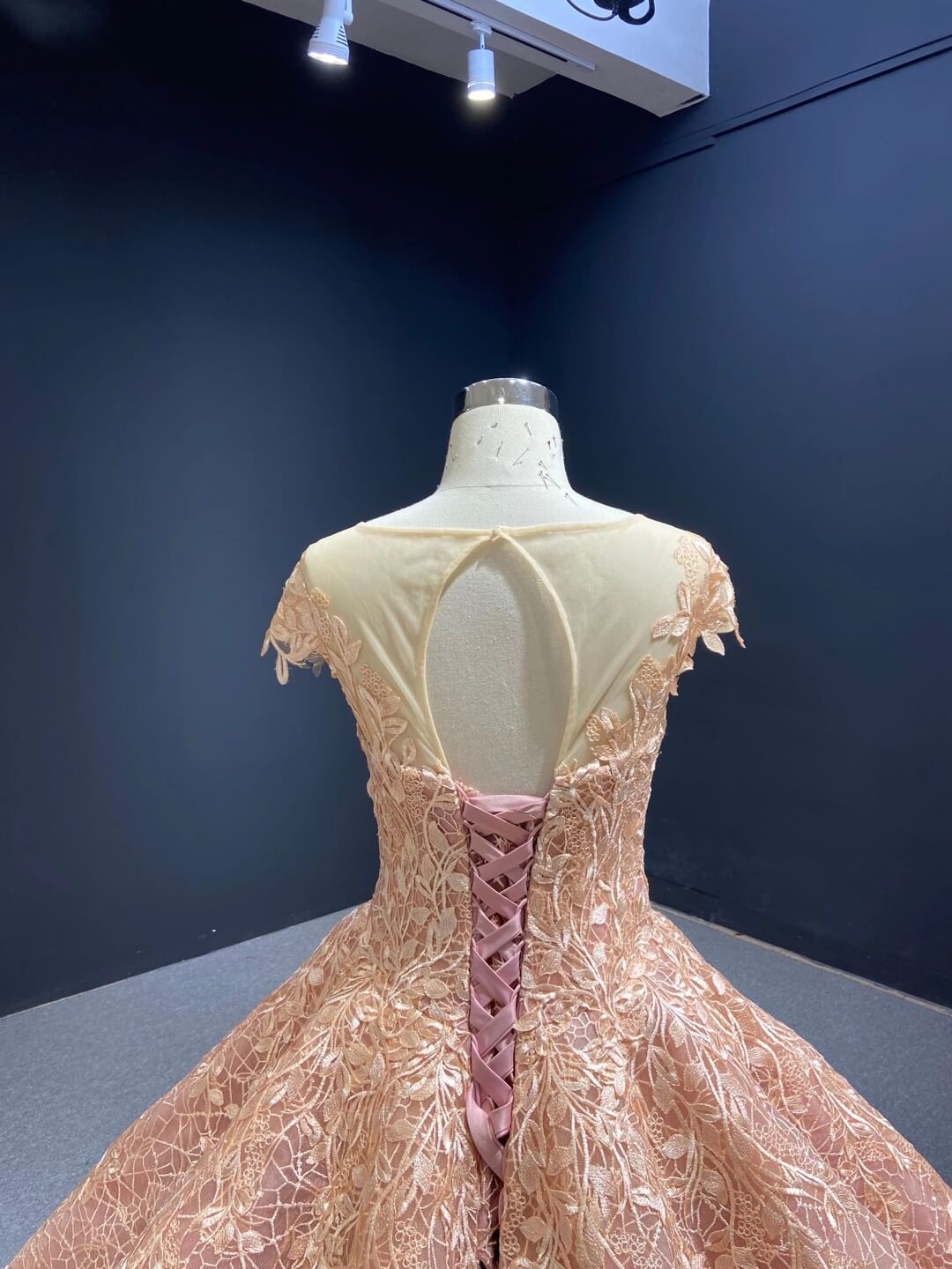 Sparkly Blush Pink Lace Sweet 16 Dress Quinceanera Dress 66601 Cap Sleeves-Quinceanera Dresses 2025 -Viniodress-Blush Pink-Custom Size-