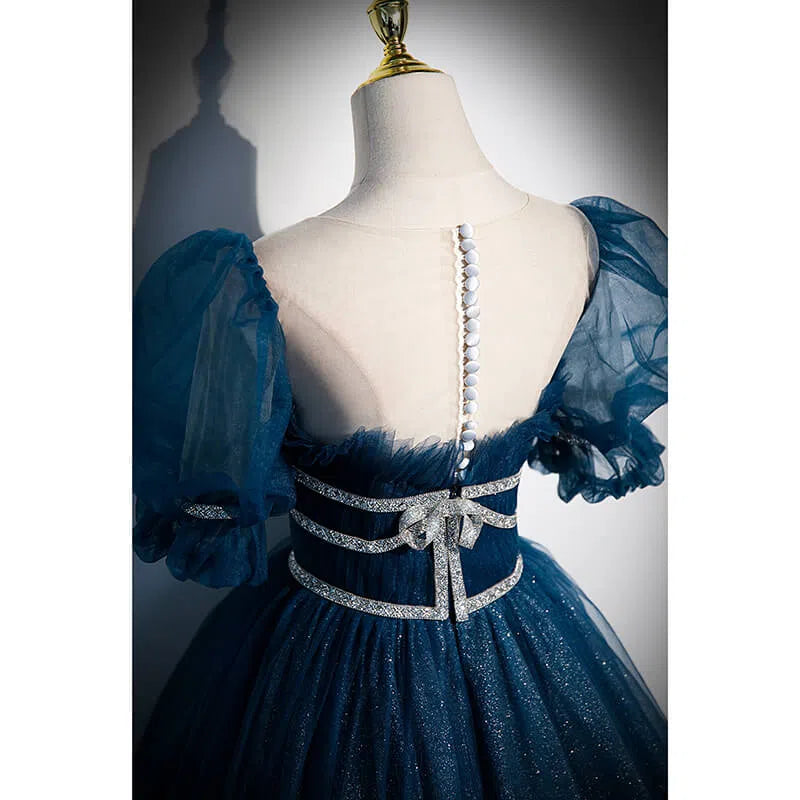 Sparkly Dark Blue Prom Dresses Formal Evening Gowns FD3403-wedding dresses 2025 -Viniodress-Blue-Custom Size-