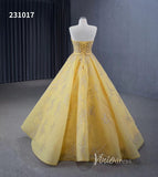 Sparkly Light Gold Ball Gown Prom Dresses Beaded Strapless Quince Dress 231017-Quinceanera Dresses-Viniodress-Viniodress