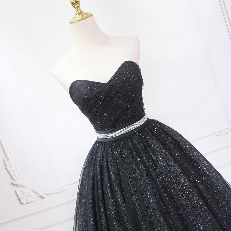 Sparkly Mid-length Black Homecoming Dresses SD1220B Viniodress Sparkly Mid-length Black Homecoming Dresses SD1220B Viniodress