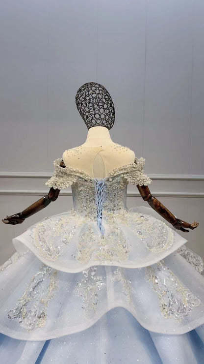 Sparkly Pageant Ball Gowns for Kids GL1098-Pageant Dresses for Kids 2025 -Viniodress-Lilac-Custom Size-