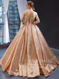 Sparkly Rose Gold Sequin Quinceanera Dresses Sweet 15 Dress Wedding Gown 66565 viniodress-prom dresses-Viniodress-Viniodress