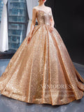 Sparkly Rose Gold Sequin Quinceanera Dresses Sweet 15 Dress Wedding Gown 66565 viniodress