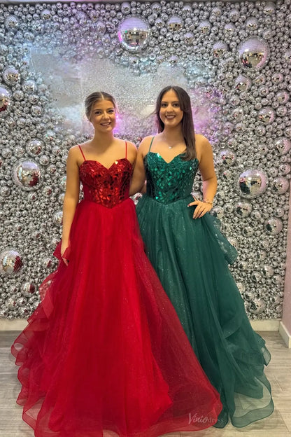 LY015-prom dresses 2026-Viniodress-Red-Custom Size-
