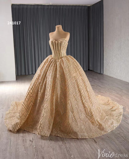 Sparkly Sequin Lace Wedding Gown Strapless Quinceanera Dress 241017-Quinceanera Dresses 2025 -Viniodress-Lavender-Custom Size-