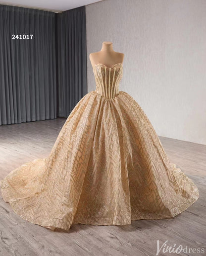 Sparkly Sequin Lace Wedding Gown Strapless Quinceanera Dress 241017-Quinceanera Dresses 2025 -Viniodress-Lavender-Custom Size-