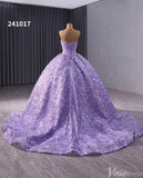 Sparkly Sequin Lace Wedding Gown Strapless Quinceanera Dress 241017-Quinceanera Dresses-Viniodress-Viniodress