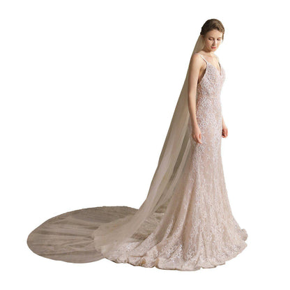 Sparkly Tulle Bridal Veil Cathedral Length-Bridal Veil 2025 -Viniodress-Ivory-