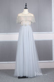 Sparkly Tulle Prom Dress Beaded A-line Long Formal Dress FD2777-prom dresses-Viniodress-Silver-US 2-Viniodress