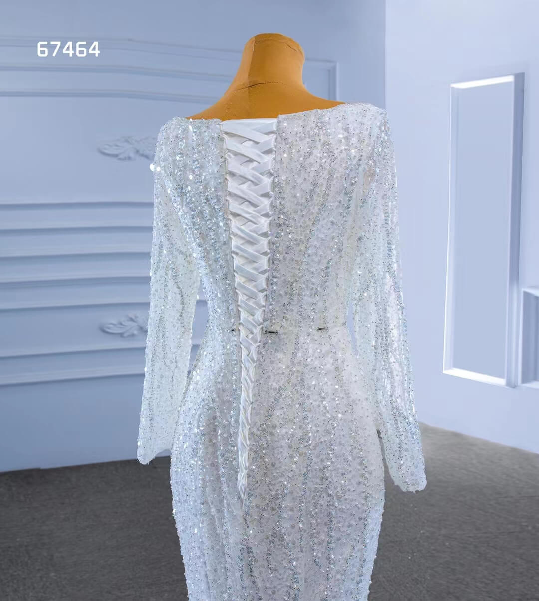 Square Neck Long Sleeve Wedding Dresses with Removable Train 67464-wedding dresses 2025 -Viniodress-Ivory-Custom Size-