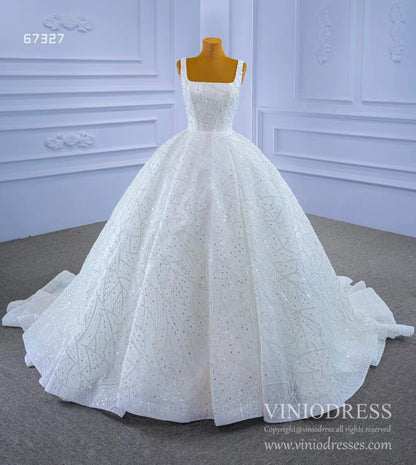 Square Neck Wedding Dresses Beaded Bridal Gowns 67327 Viniodress-wedding dresses 2025 -Viniodress-As Picture-Custom Size-