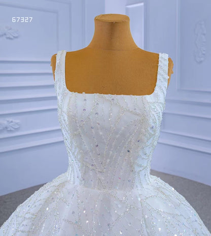 Square Neck Wedding Dresses Beaded Bridal Gowns 67327 Viniodress-wedding dresses 2025 -Viniodress-As Picture-Custom Size-