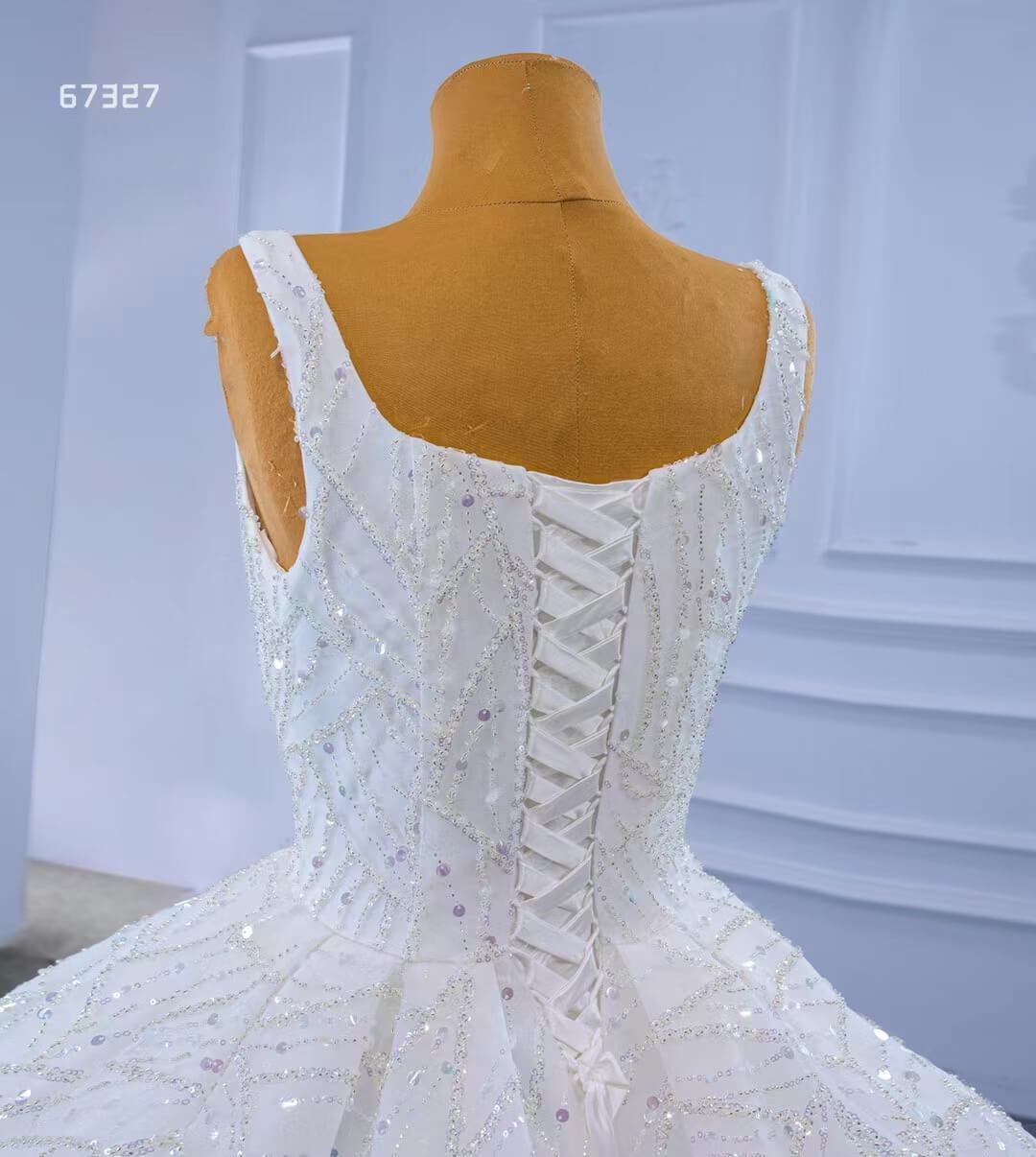 Square Neck Wedding Dresses Beaded Bridal Gowns 67327 Viniodress-wedding dresses 2025 -Viniodress-As Picture-Custom Size-