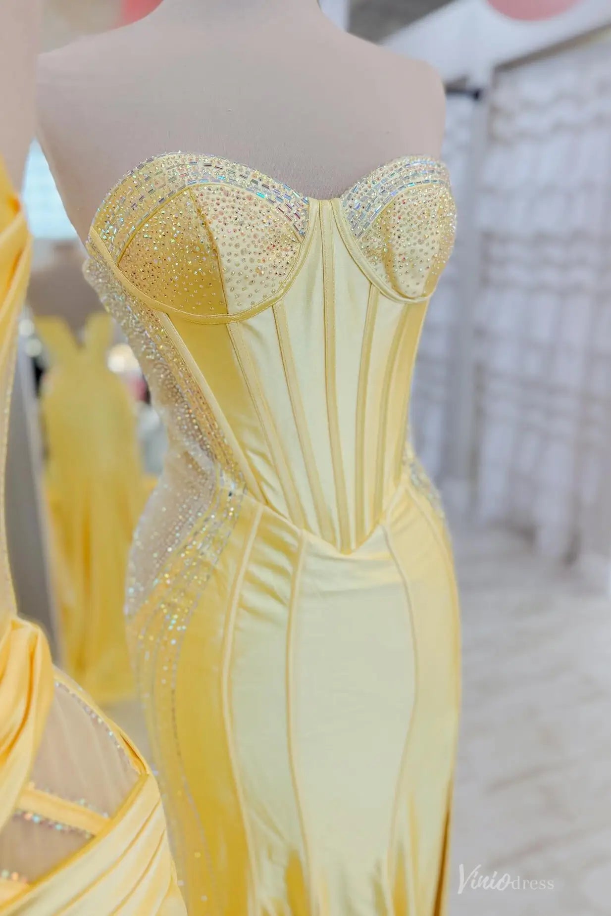 SS160-prom dresses 2026-Viniodress-Yellow-A-Custom Size