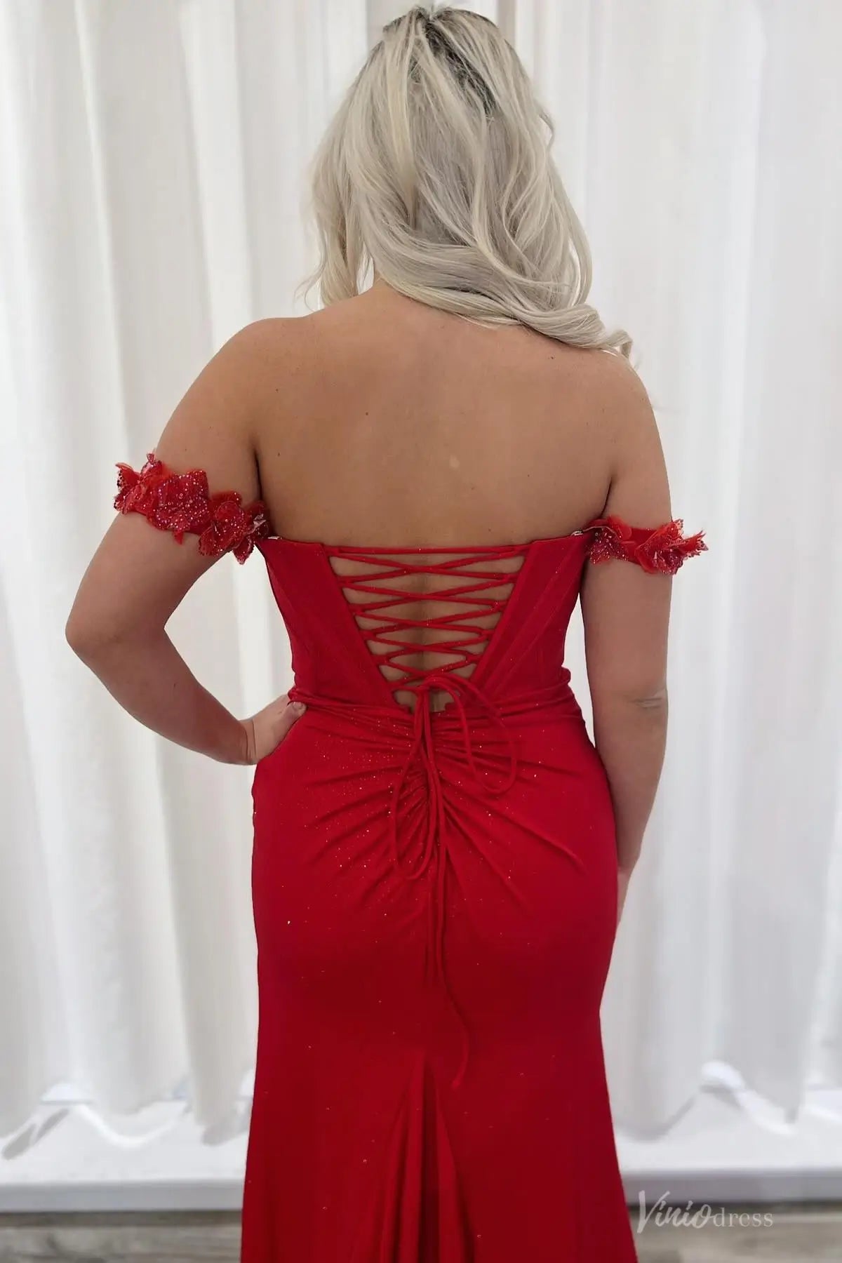 SS189-prom dresses 2026-Viniodress-Red-Custom Size-