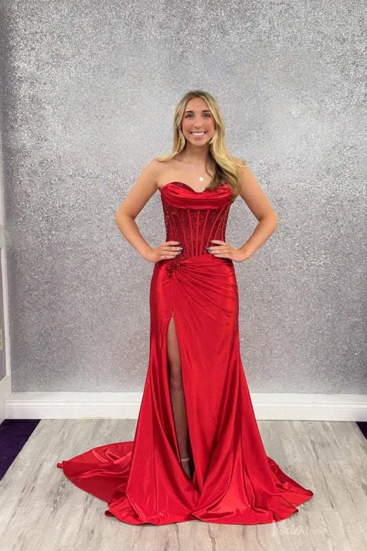 SS272-prom dresses 2026-Viniodress-Red-Custom Size-