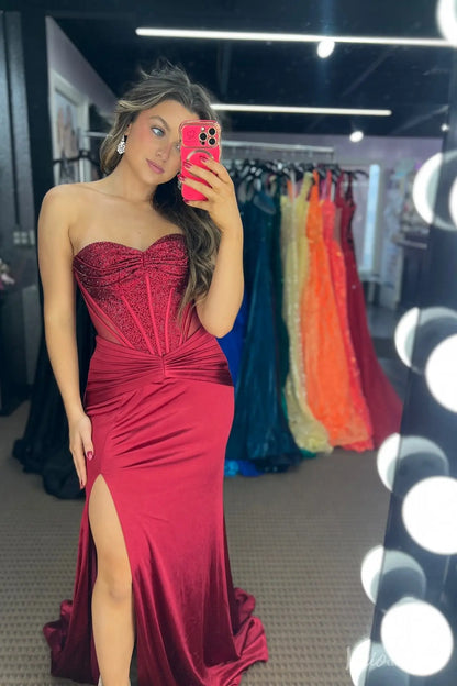SS299-prom dresses 2026-Viniodress-Burgundy-Custom Size-