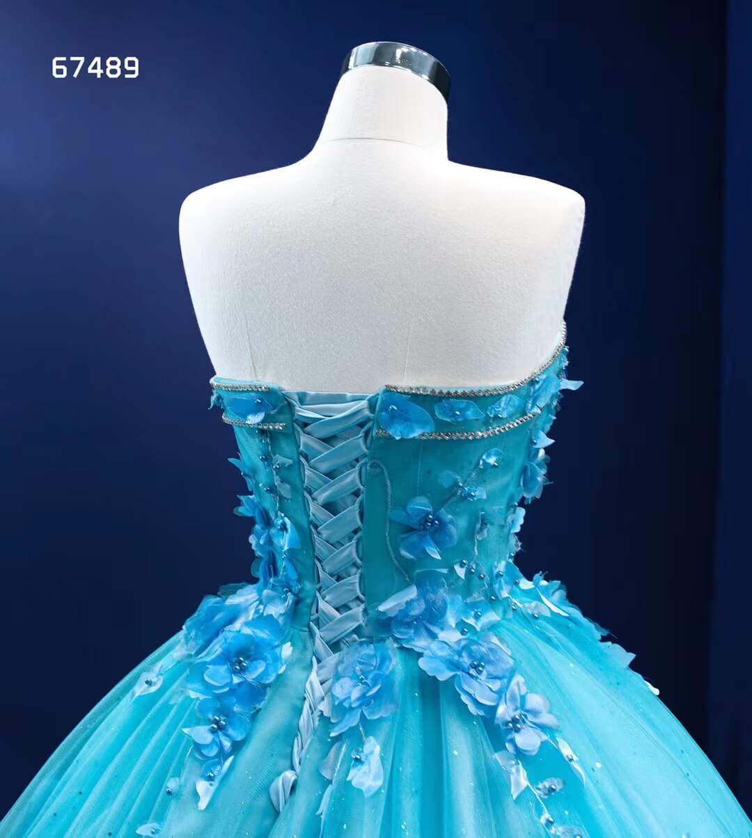 Strapless Baby Blue Ball Gown Wedding Dress 3D Flower Quince Dress 67489-Quinceanera Dresses 2025 -Viniodress-Baby Blue-Custom Size-