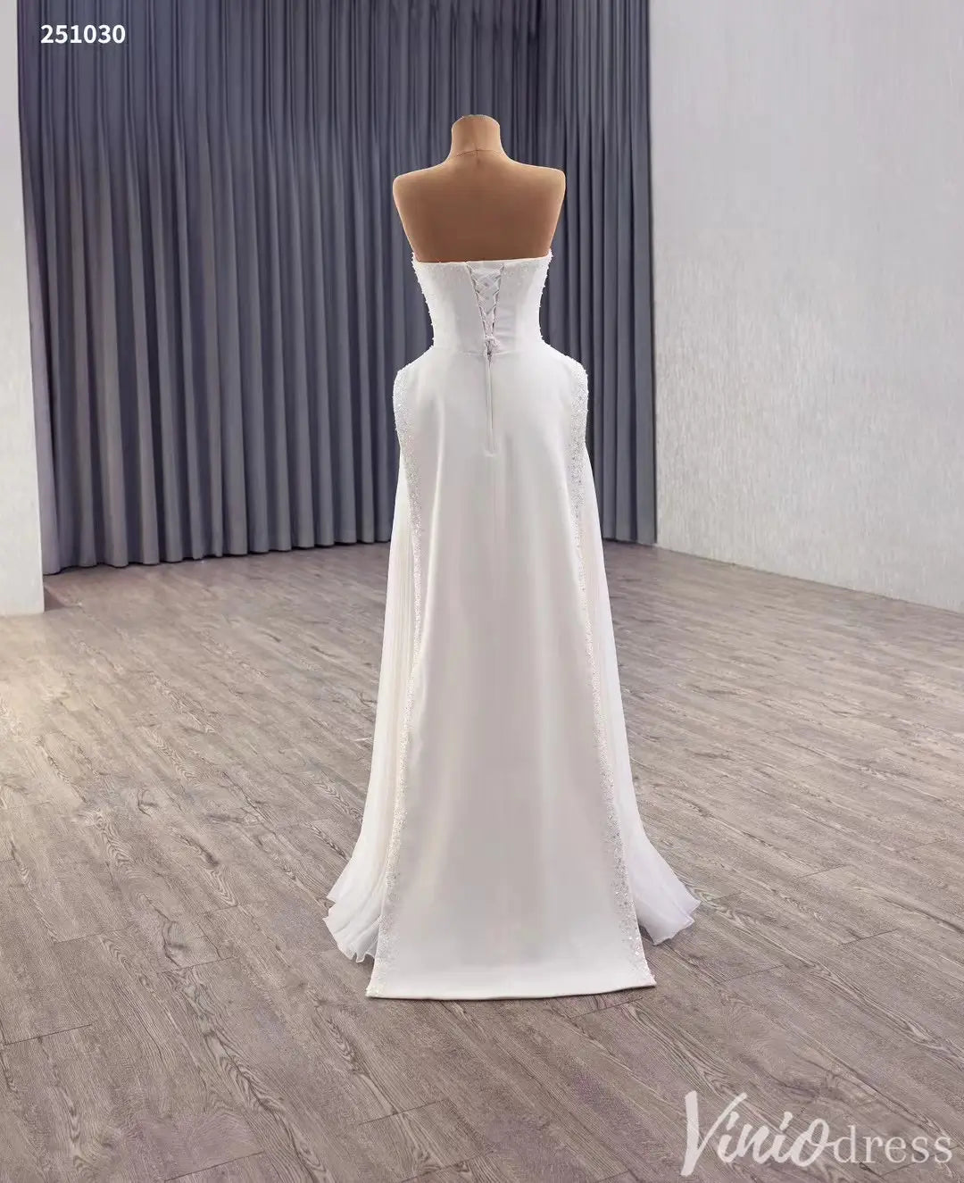 Strapless Beaded Pink Pageant Dress with Overskirt Skirt 251030-Couture Gown 2025 -Viniodress-Pink-Custom Size-