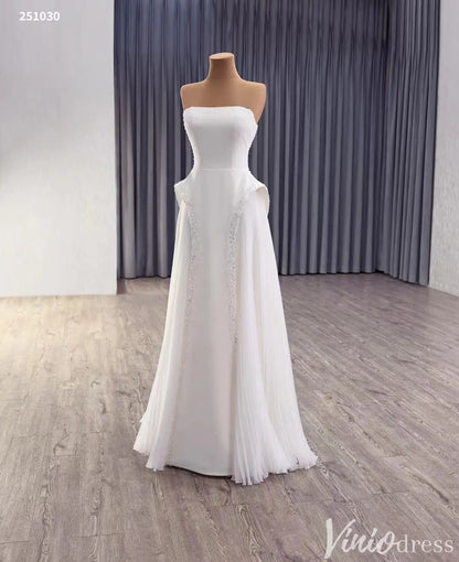 Strapless Beaded Pink Pageant Dress with Overskirt Skirt 251030-Couture Gown 2025 -Viniodress-Pink-Custom Size-