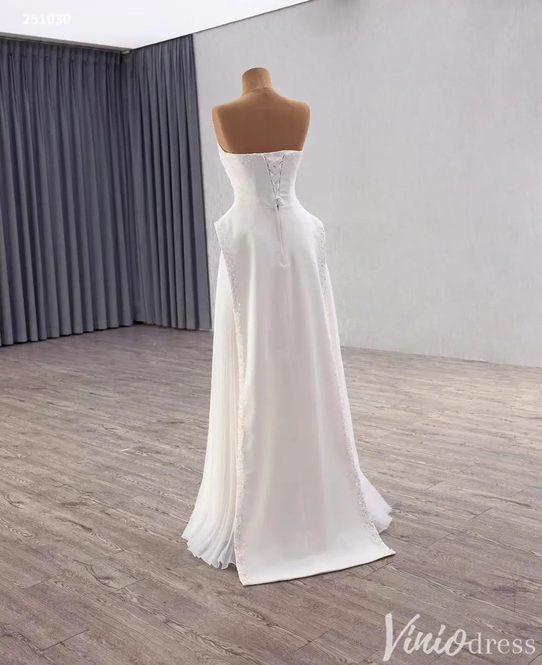 Strapless Beaded Pink Pageant Dress with Overskirt Skirt 251030-Couture Gown 2025 -Viniodress-Pink-Custom Size-