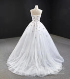 Strapless Beaded Wedding Dresses See Through A-line Bridal Dress VW1760-wedding dresses-Viniodress-Viniodress