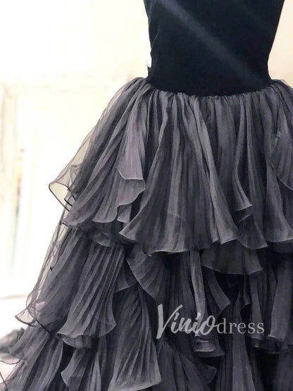 Strapless Black Ball Gown Prom Dresses FD1498-prom dresses 2025 -Viniodress-Black-Custom Size-