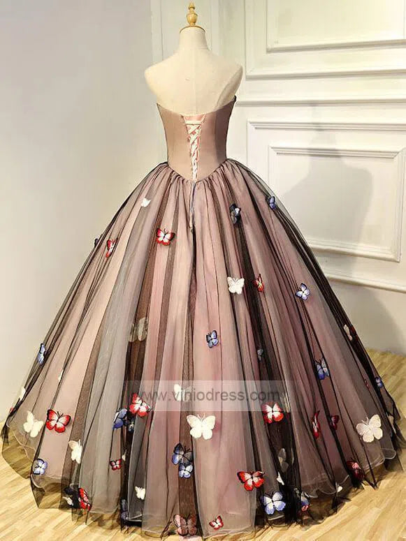 Strapless Black Beaded Quinceanera Dresses FD1465 viniodress-prom dresses 2025 -Viniodress-Black-Custom Size-