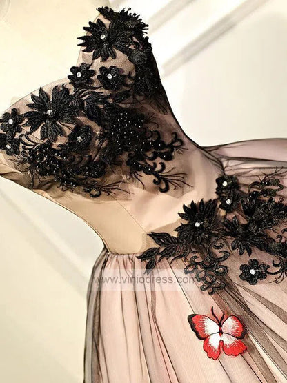 Strapless Black Beaded Quinceanera Dresses FD1465 viniodress-prom dresses 2025 -Viniodress-Black-Custom Size-
