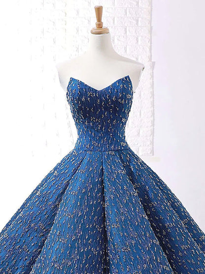 Strapless Blue Prom Dresses Beaded Formal Gowns FD1117 viniodress-prom dresses 2025 -Viniodress-Royal Blue-Custom Size-