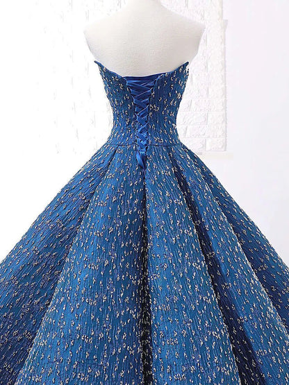 Strapless Blue Prom Dresses Beaded Formal Gowns FD1117 viniodress-prom dresses 2025 -Viniodress-Royal Blue-Custom Size-