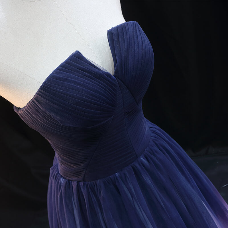 Prom Dress 2025 Strapless Blue White Ombre Tulle Prom Dresses FD2624-unique Prom Dresses-Navy Blue-US2-Viniodress