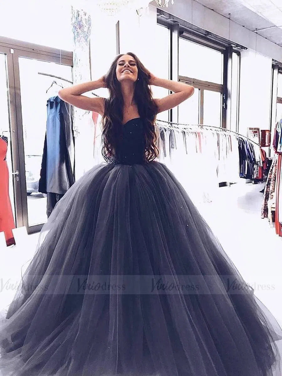 Prom Dress 2025 Strapless Burgundy Masquera Ball Gown Prom Dresses 2019 FD1653 viniodress-unique prom dresses-Black-Custom Size-Viniodress