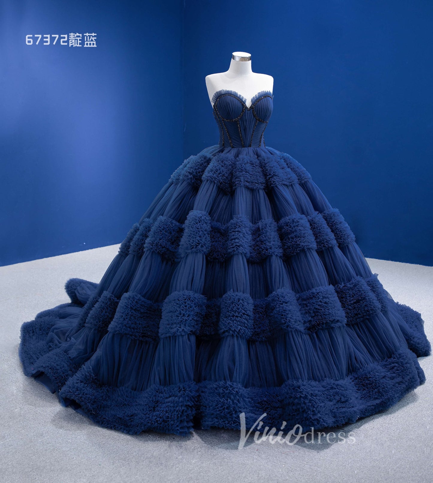 Strapless Celebrity Dress Tulle Sweet 16 Ball Gown Wedding Dresses 67372-wedding dresses 2025 -Viniodress-Purple-Custom Size-