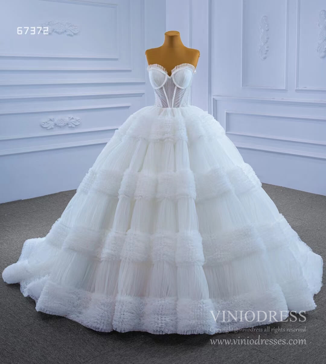 Strapless Celebrity Dress Tulle Sweet 16 Ball Gown Wedding Dresses 67372-wedding dresses 2025 -Viniodress-Purple-Custom Size-