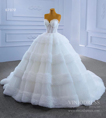 Strapless Celebrity Dress Tulle Sweet 16 Ball Gown Wedding Dresses 67372-wedding dresses 2025 -Viniodress-Purple-Custom Size-