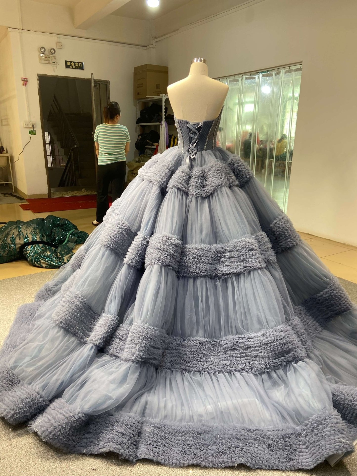 Strapless Celebrity Dress Tulle Sweet 16 Ball Gown Wedding Dresses 67372-wedding dresses 2025 -Viniodress-Purple-Custom Size-