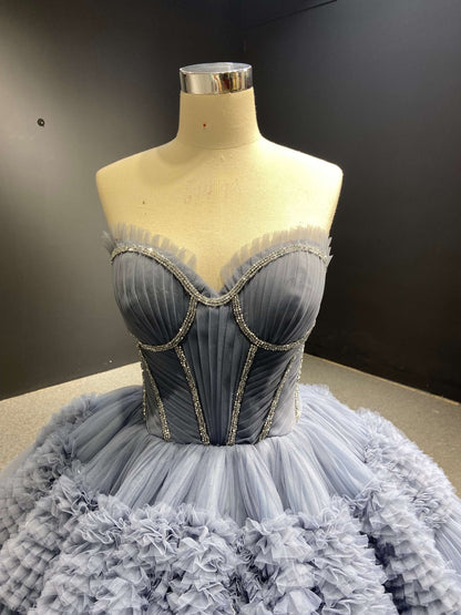 Strapless Celebrity Dress Tulle Sweet 16 Ball Gown Wedding Dresses 67372-wedding dresses 2025 -Viniodress-Purple-Custom Size-