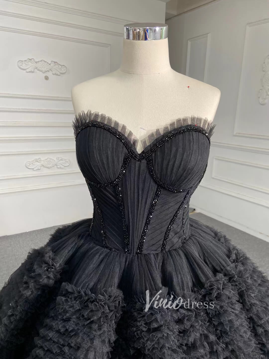 Strapless Celebrity Dress Tulle Sweet 16 Ball Gown Wedding Dresses 67372-wedding dresses 2025 -Viniodress-Purple-Custom Size-