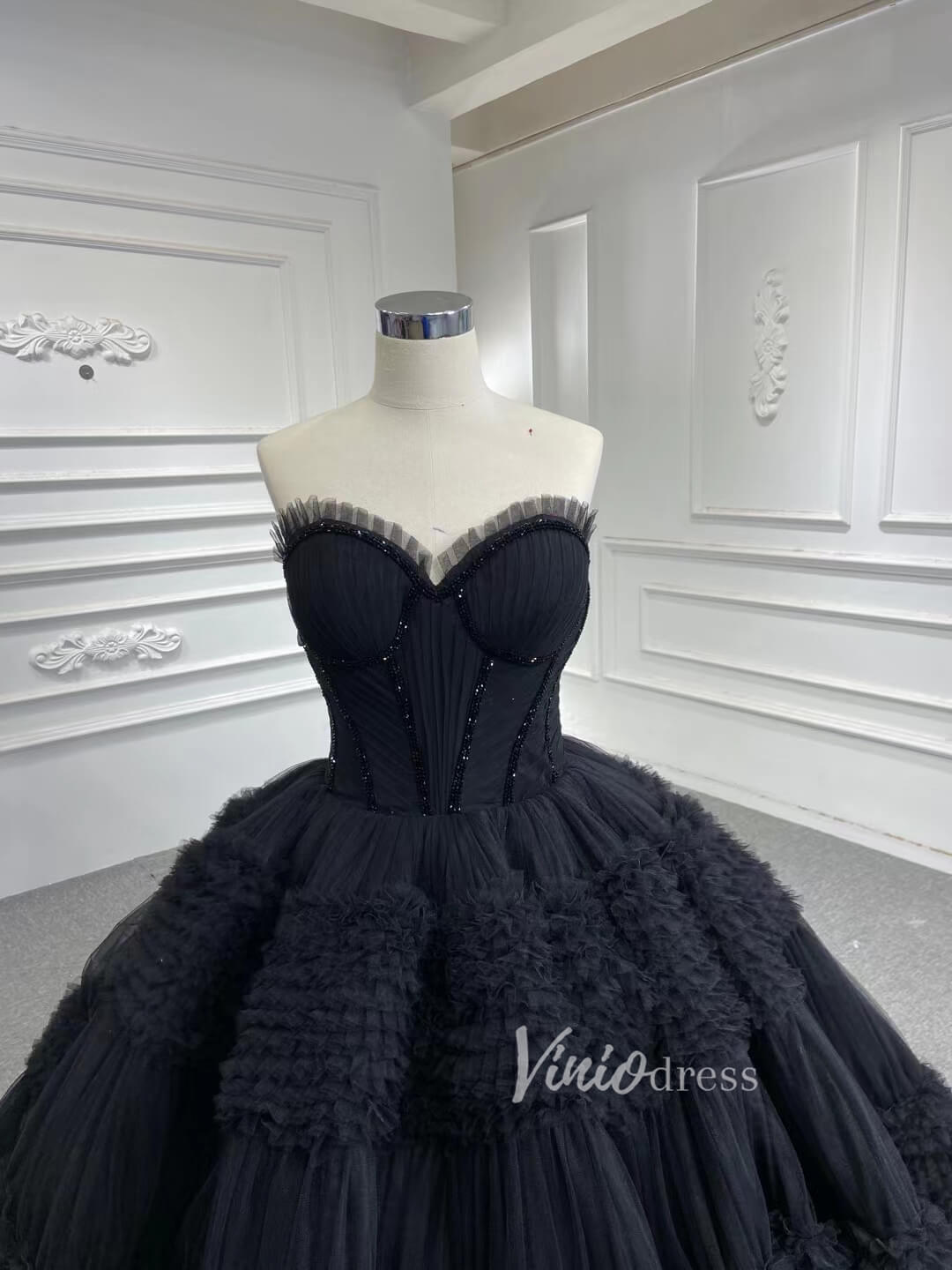 Strapless Celebrity Dress Tulle Sweet 16 Ball Gown Wedding Dresses 67372-wedding dresses 2025 -Viniodress-Purple-Custom Size-