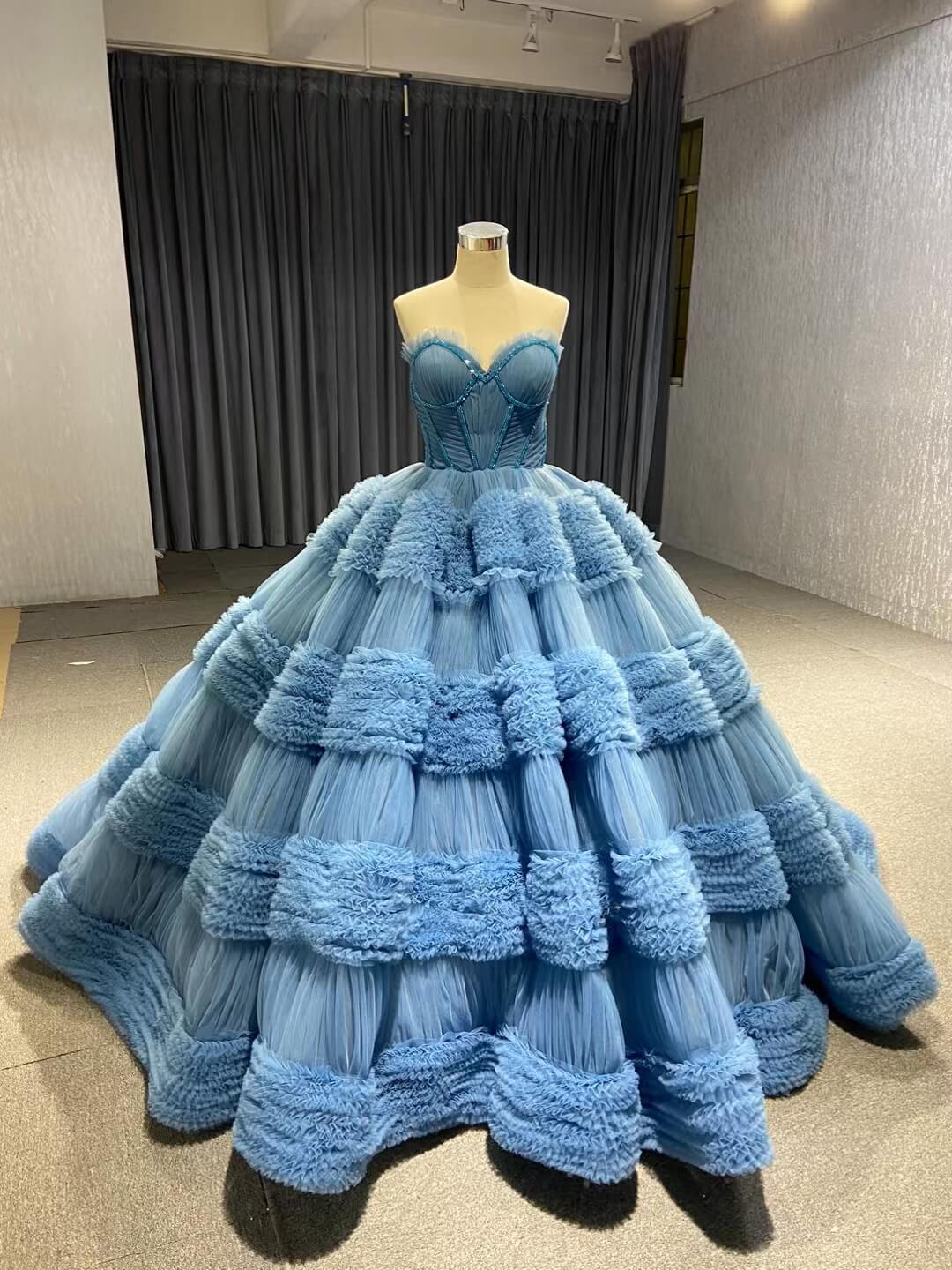 Strapless Celebrity Dress Tulle Sweet 16 Ball Gown Wedding Dresses 67372-wedding dresses 2025 -Viniodress-Purple-Custom Size-