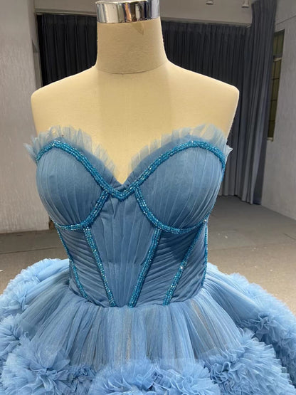 Strapless Celebrity Dress Tulle Sweet 16 Ball Gown Wedding Dresses 67372-wedding dresses 2025 -Viniodress-Purple-Custom Size-