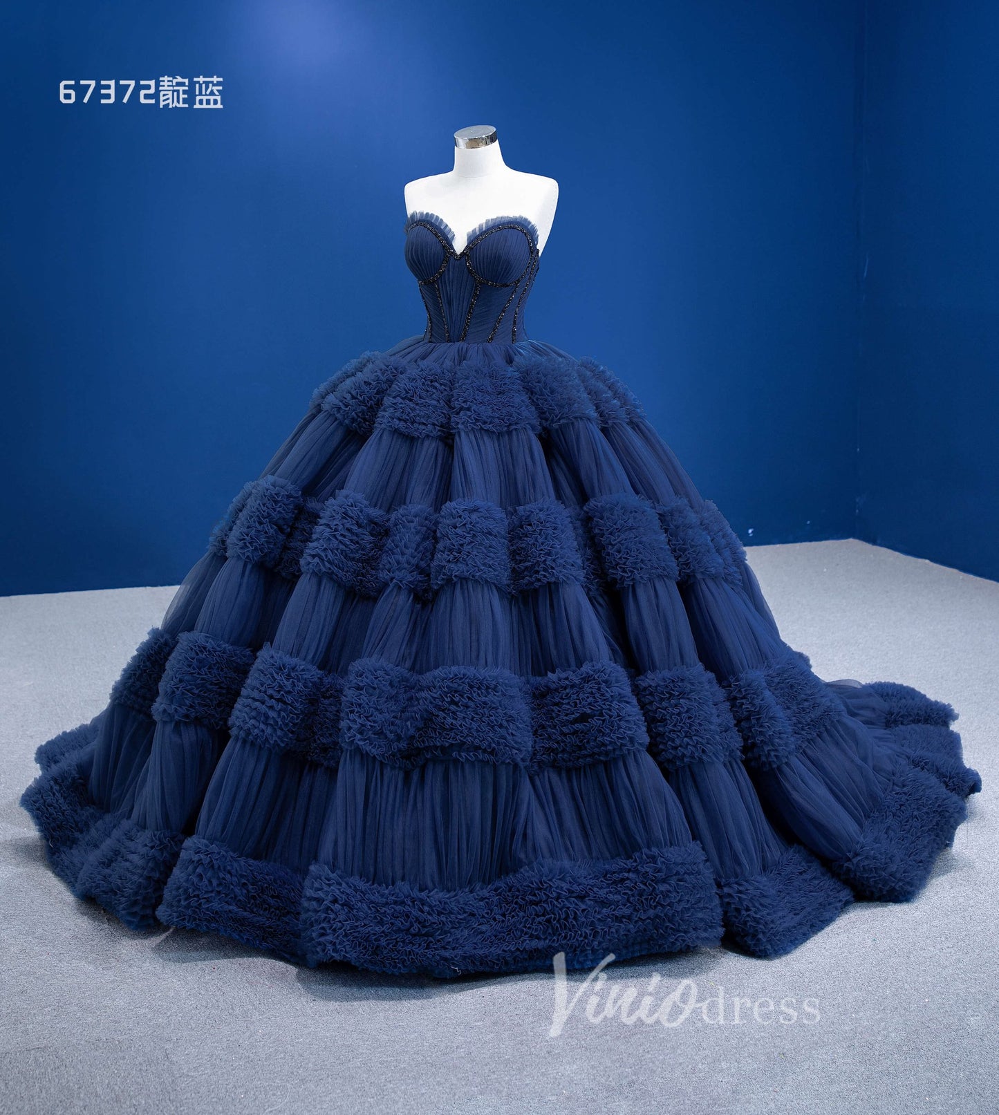 Strapless Celebrity Dress Tulle Sweet 16 Ball Gown Wedding Dresses 67372-wedding dresses 2025 -Viniodress-Purple-Custom Size-